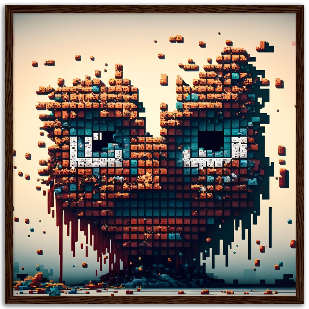 Pixel Art, Boss, Classic Semi-Glossy Paper Wooden Framed Print - Artful ...
